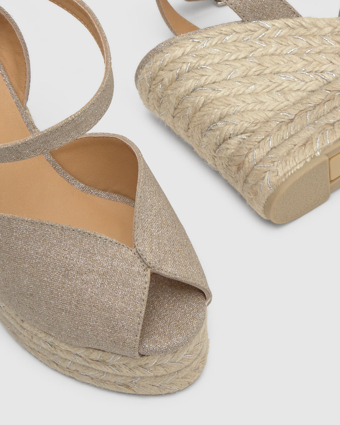 Bianca 8ED Sand Peeptoe Wedge Espadrille