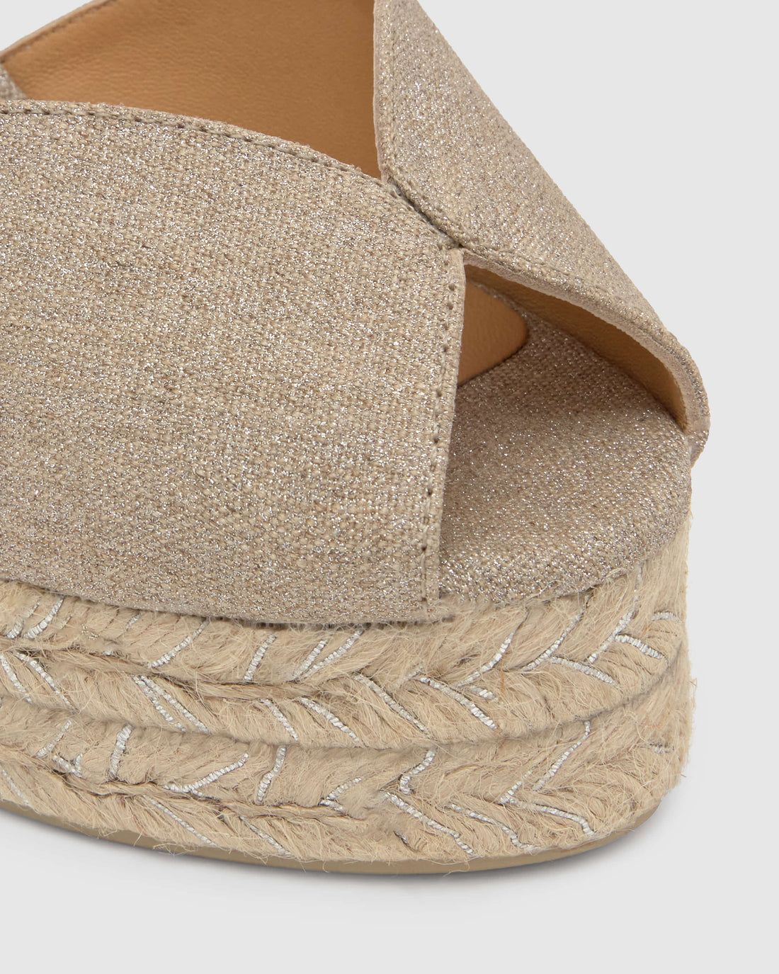 Bianca 8ED Sand Peeptoe Wedge Espadrille