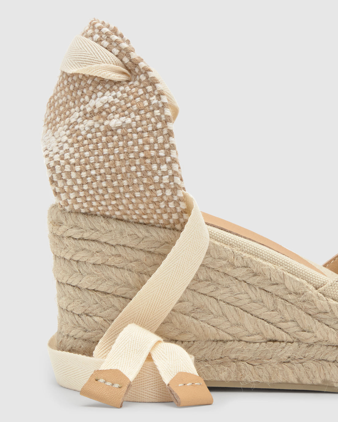 Bilina 6 Ivory Peeptoe Wedge Espadrille