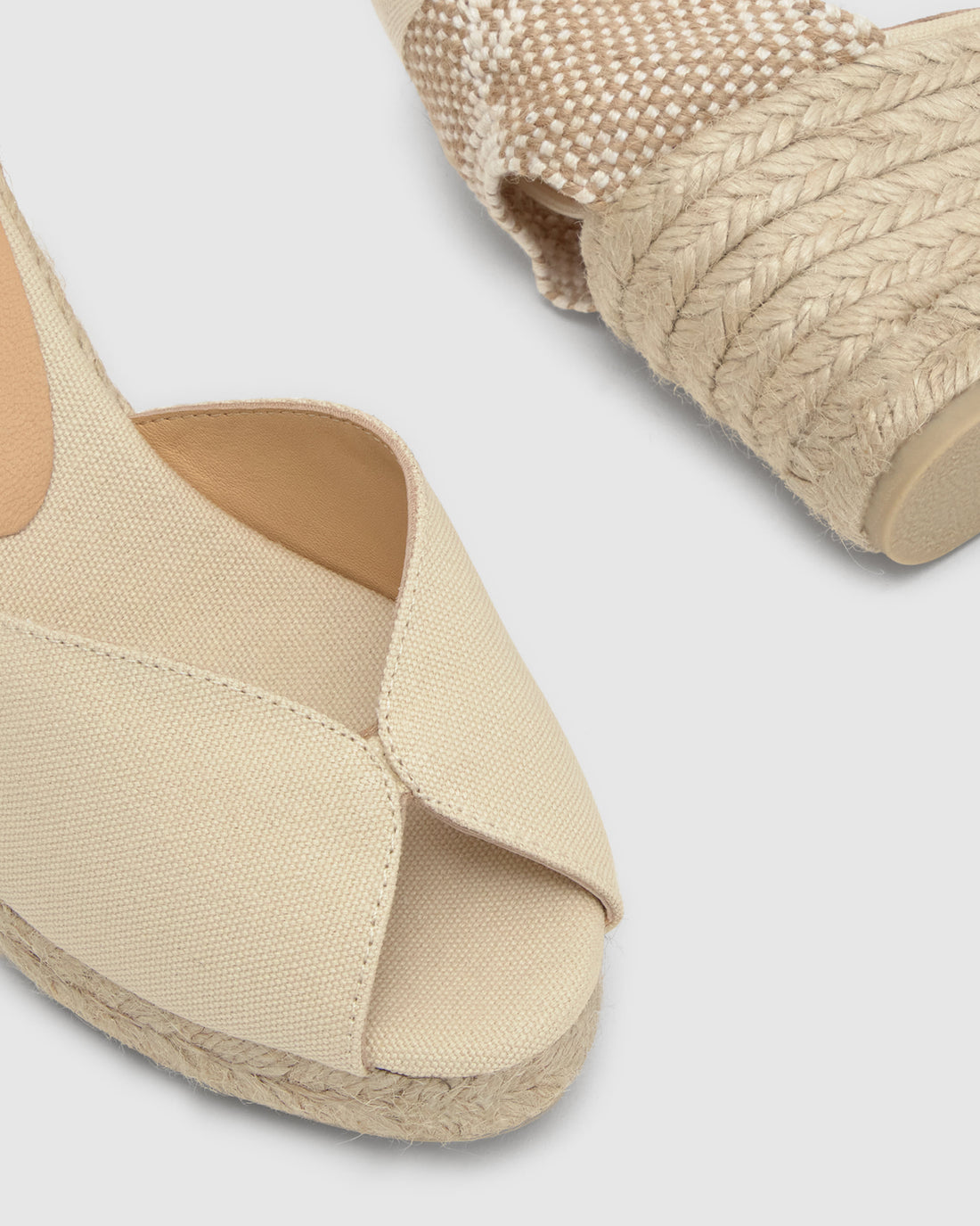 Bilina 6 Ivory Peeptoe Wedge Espadrille