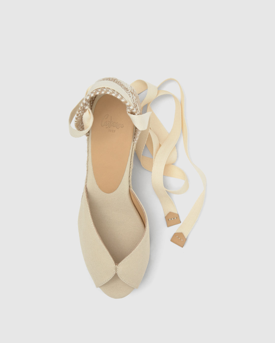 Bilina 6 Ivory Peeptoe Wedge Espadrille