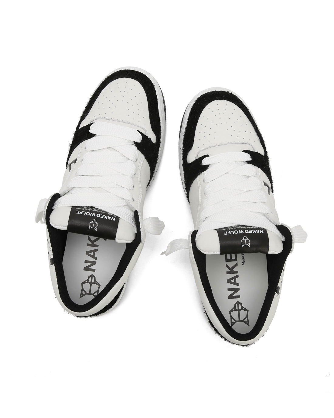 CM-00 White Lth / Hairy Black Suede Combo