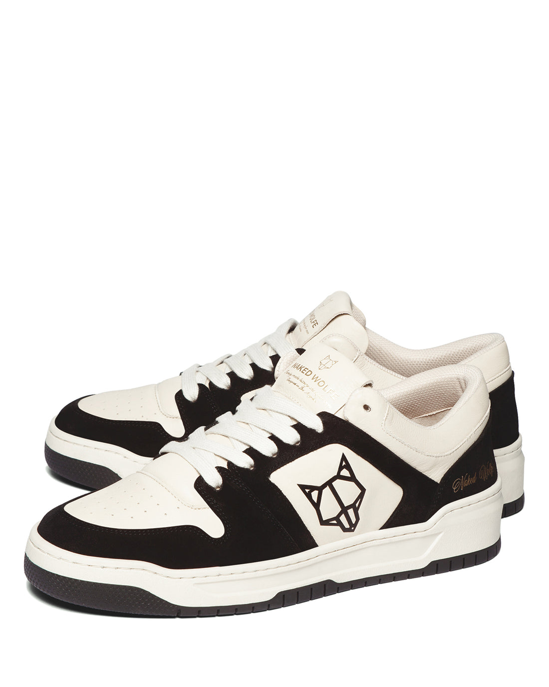 CM-01 Bone Leather / Black Cow Suede Combo