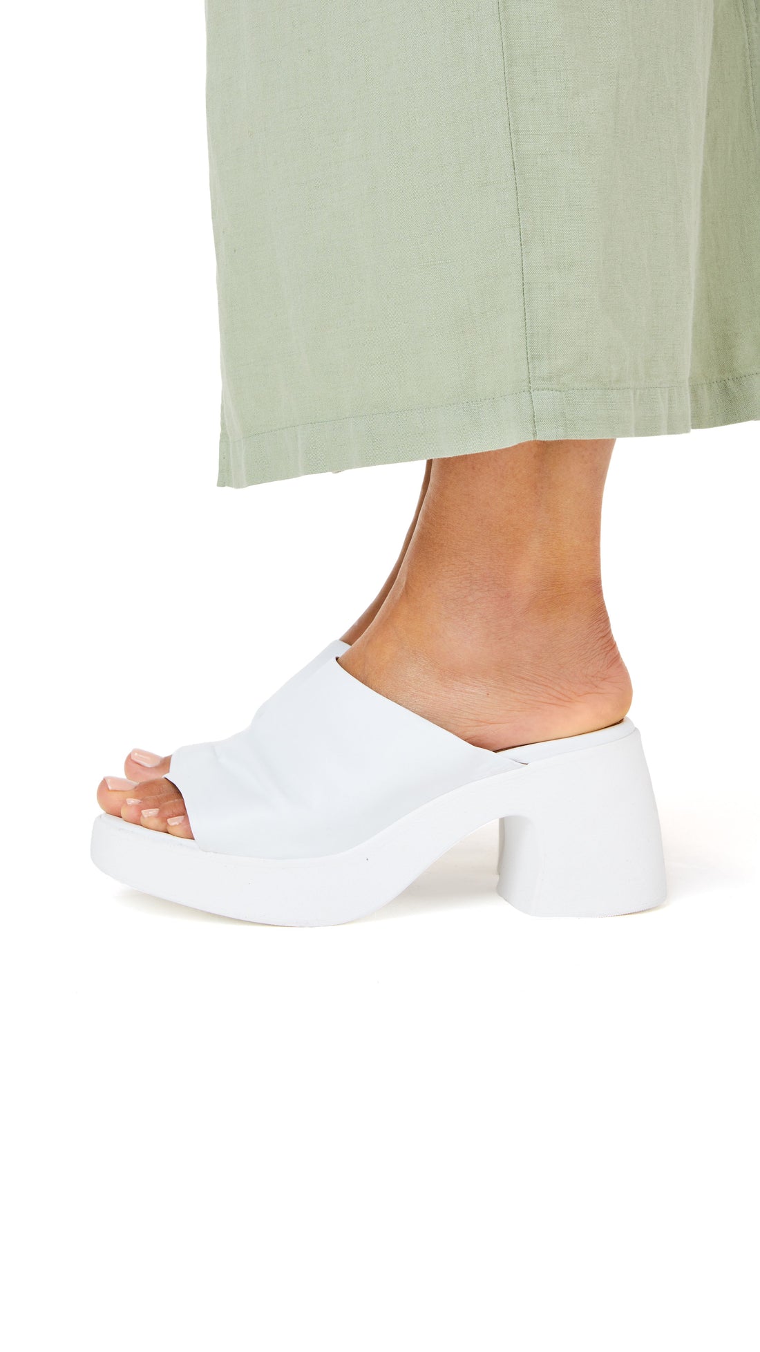 Mimi White Leather
