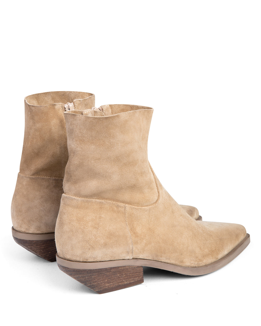 Western Ankle Boot Beige Suede E4519
